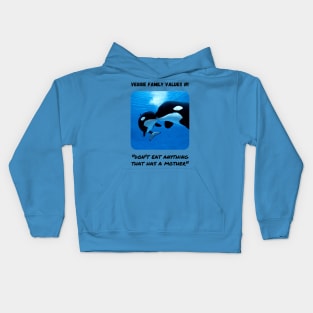 Veggie Family Values #1 (Orca) Kids Hoodie